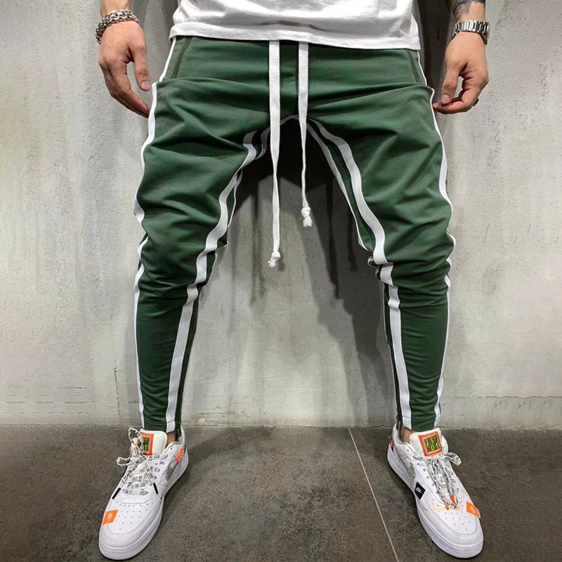 Новые Брендовые мужские повседневные штаны jogger модные тренировочные брюки мужские Брендовые спортивные штаны высокого качества штаны для бодибилдинга - Цвет: green