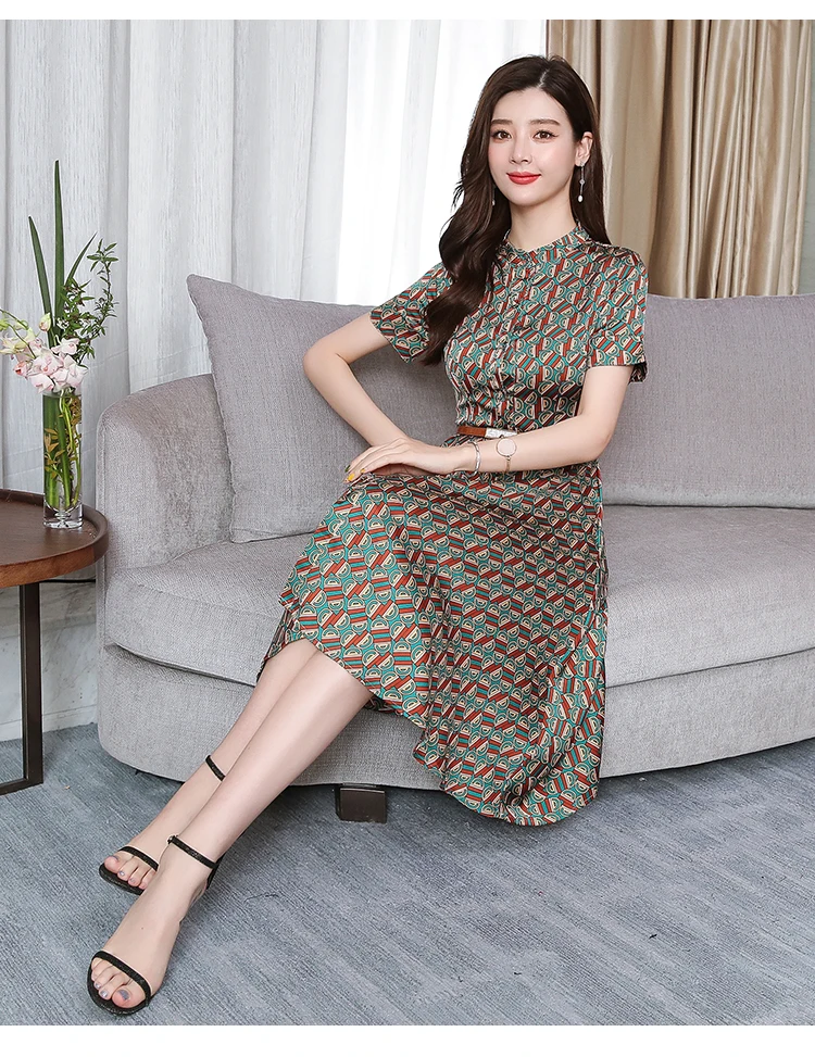 Autumn Winter Women Midi Dress Party Bodycon Festival Tiger Print Sexy Long Sleeve Elegant Office Clothes