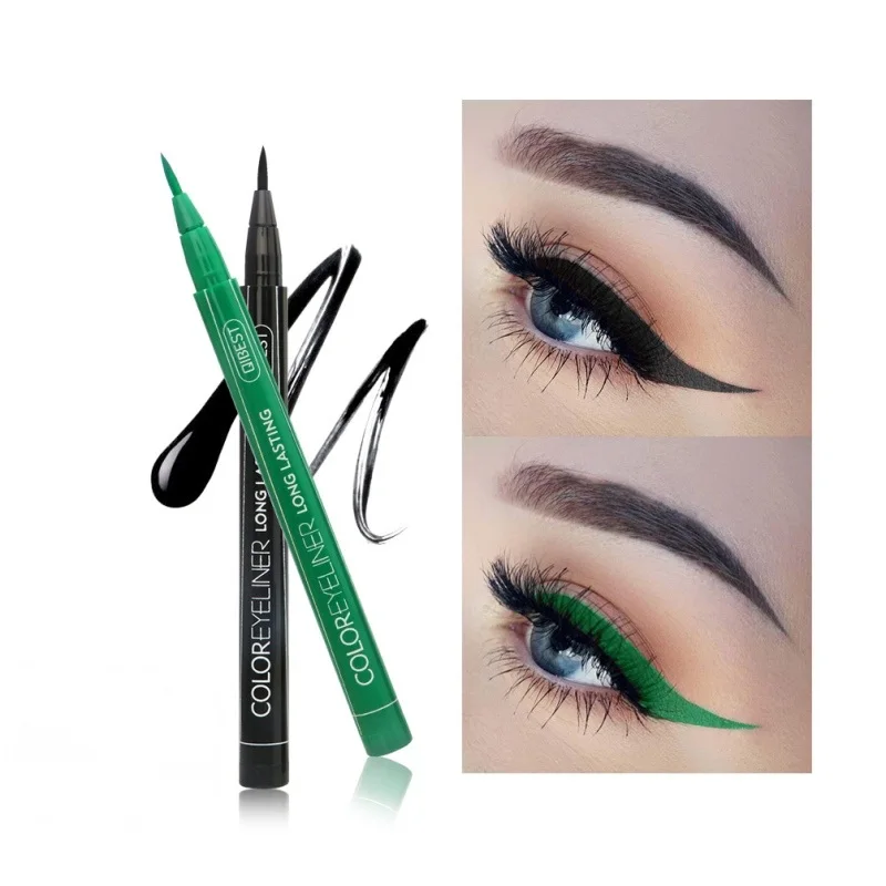 Matte eyeliner waterproof liquid is easy to apply, long-lasting eyeliner blue red green white gold yellow multicolor