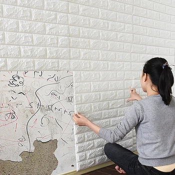 

70x77cm 3D Brick Wall Stickers Self-Adhesive Panel Decal Wallpaper For TV Walls Sofa Background Wall Decor
