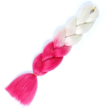 

Synthetic Long Kanekalon Jumbo Braiding Hair Ombre Braid Hair Extensions Rainbow Pink Blonde Purple Crochet Braid MUMUPI