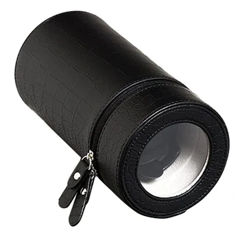 

PU Leather Cylindrical Automatic Watch Silent Motor Watch Winder Single Slot