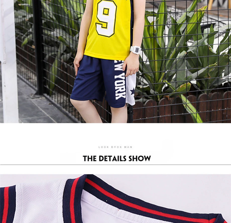Roupas de Bebê Roupa de Basquete Shirt + Shorts para 5 Menino Verão Define Meninos Roupas Ternos t -14 Ano Crianças Esportes 2 Pçs - Set 16 Cheap Conjuntos de roupas