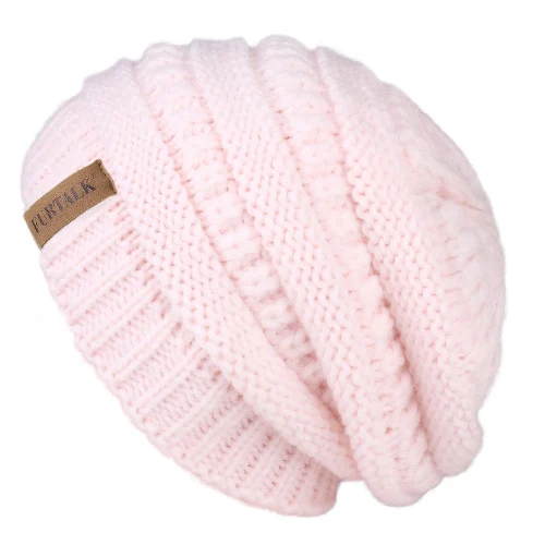 FURTALK, детская зимняя шапка, флисовая вязаная шапочка для мальчиков и девочек, зимняя Лыжная шапка для малышей, детские шапки, От 1 до 6 лет, детская теплая вязаная шапка - Цвет: Розовый
