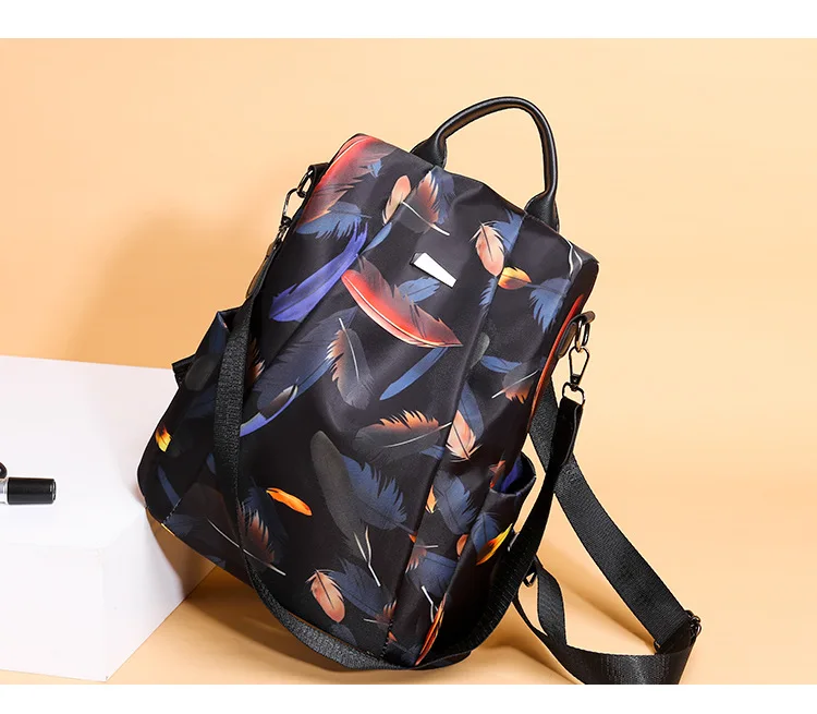 Anti-Theft Backpack Women's New Style Light Anti-Spillage Oxford Cloth College School Bag Casual Travel Versatile Backpack