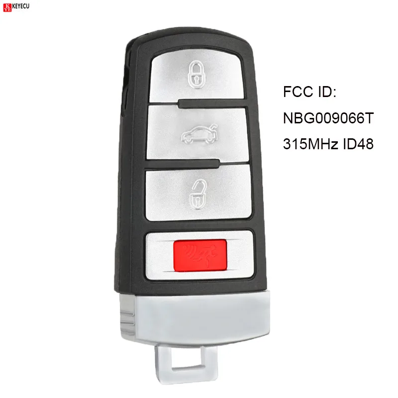 Keyecu Presale умный дистанционный ключ 4 кнопки 315 МГц ID48 для V* W Passat CC 2006 2007 2008 2009 2010 2011 2012 FCC: NBG009066T