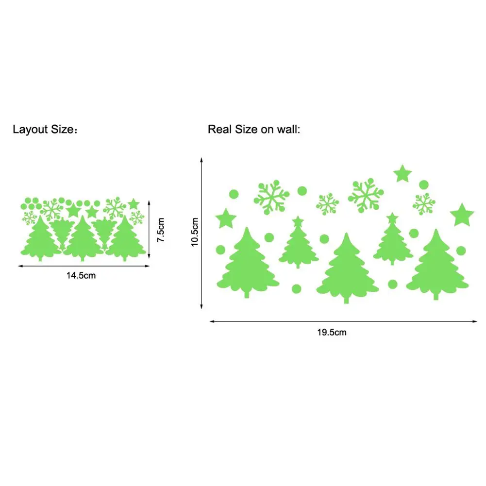 Светящаяся Рождественская елка Снежинки стикеры на стену светящийся Снеговик сосна Окно стекло декоративное светится в темноте украшение дома