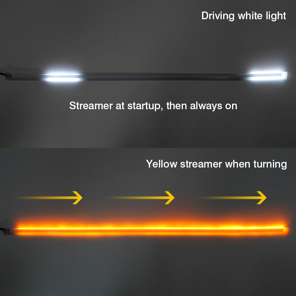 Acquista 1 striscia di indicatori di direzione a forcella a LED da 15 cm con 36 LED per moto, DRL, flessibile, bianco ambra, lampeggiante per moto. in Italia a partire da 2.98