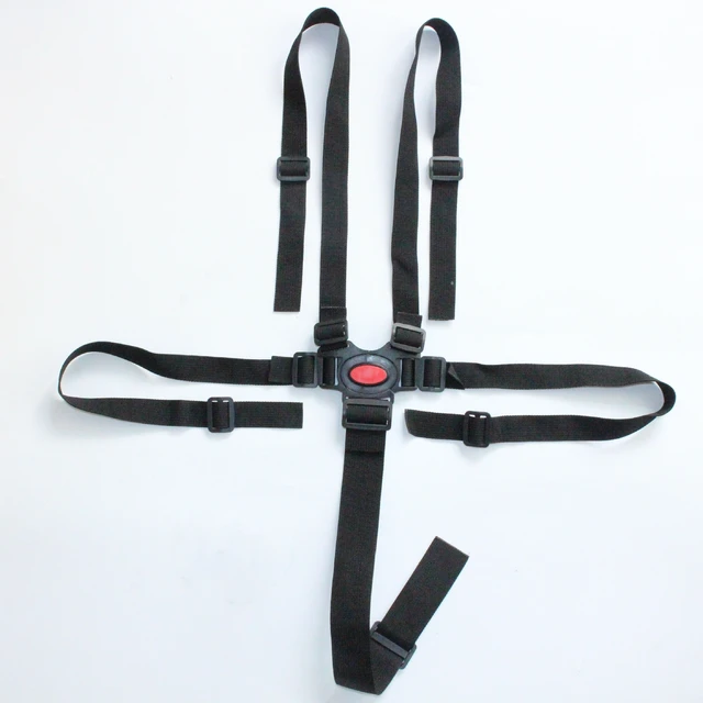 Ceinture de sécurité pour poussette bébé, harnais de sécurité enfant 5  points, sangles de ceinture de sécurité réglables pour chaise haute,  harnais