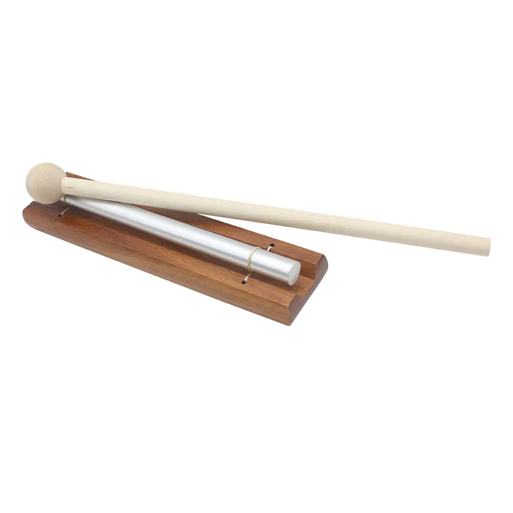 Wooden Base Solo Chime w/ Mallet for Sound Therapy Relax Musical Instrument