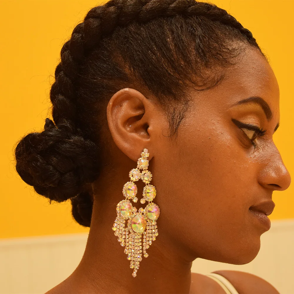 rhinestones tassel drop earring for womens (21)