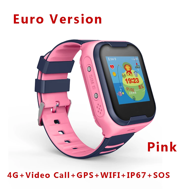 A36E 4G Детские умные часы Wifi gps SOS трекер IP67 Водонепроницаемый Детская камера Видеозвонок наручные студенческие умные часы PK Y95 Q50 Q90 - Цвет: Pink Euro Version