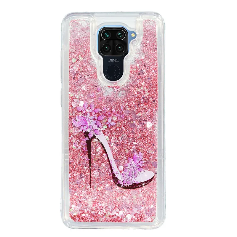 Redmi Note 9 Soft Case on For Funda Xiaomi Redmi Note 9 Case Xiomi Redmi Note 9 Cover Dynamic Liquid Glitter Phone Cases Etui xiaomi leather case case Cases For Xiaomi