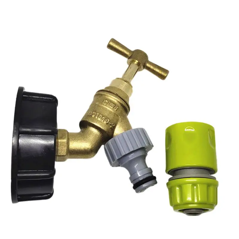 

IBC Tote Tank Drain Adapter S60X6 to Brass Garden Tap with 1/2" Hose Fitting Oil Fuel Water