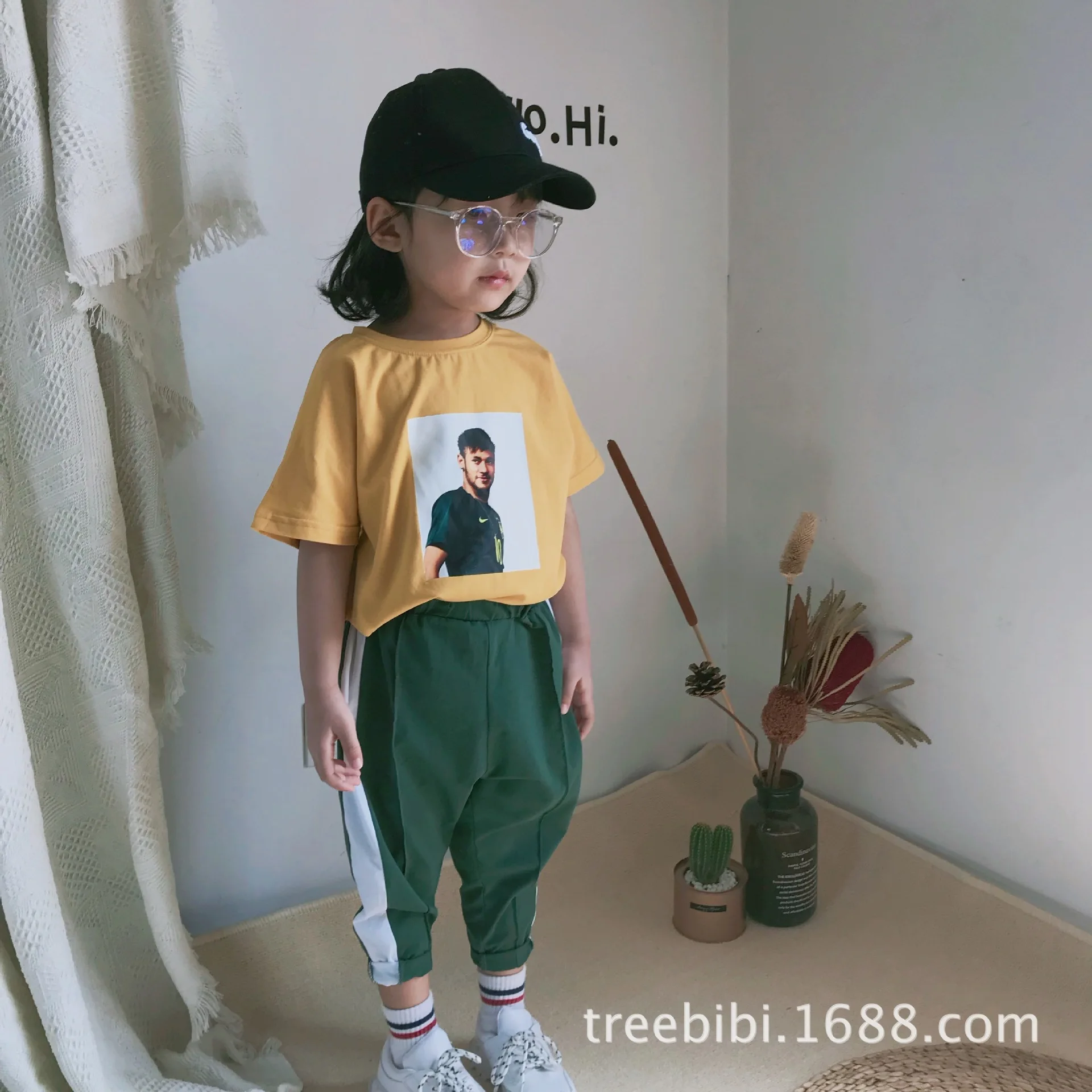 Treebibi/ г. Летние новые стильные детские брюки для мальчиков и девочек спортивные штаны с надписью по бокам противомоскитные штаны на гусеничном ходу