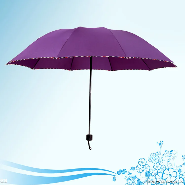

Manufacturers Wholesale Three Fold Advertisement Parasol Advertising Umbrella Business Fashion Folding Covered Edge All-Weather