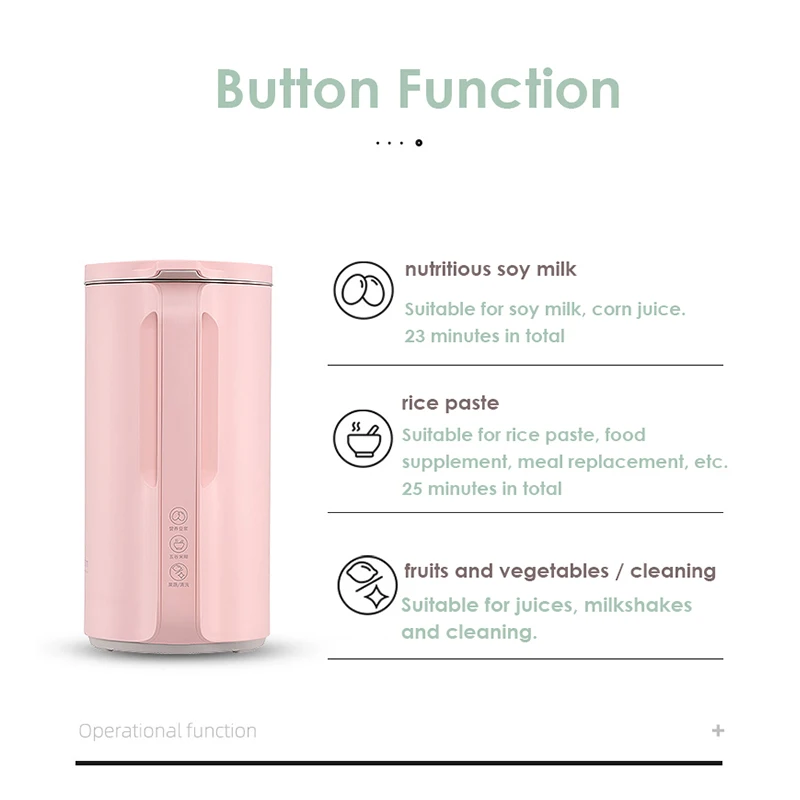 350ML Mokkom Soymilk Maker for Single Breakfast Rice Paste Juice Maker Fast Speed Food Blender Heating Multi Function Food Mixer