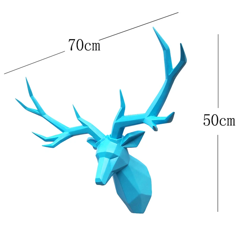 Супер большие домашние декоративные предметы 3D статуя оленя фигурка животного украшение стены скульптура 70x50 см орнамент Свадебные украшения