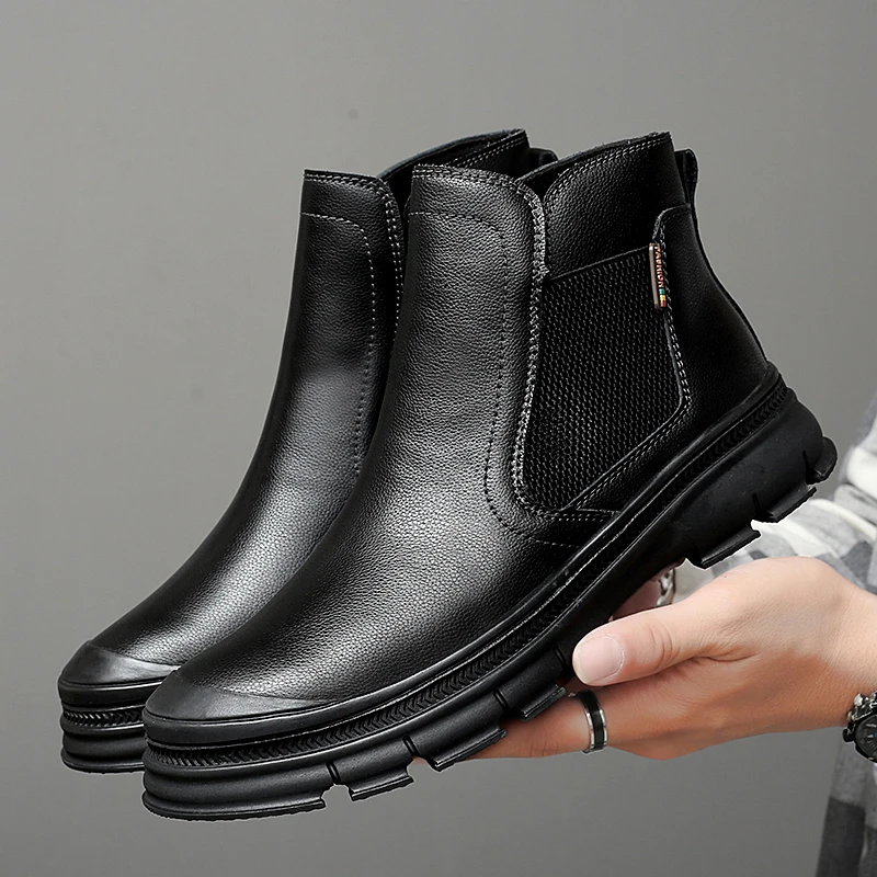 England design men's luxury fashion big size chelsea boots natural leather tooling shoes autumn winter ankle boot platform botas
