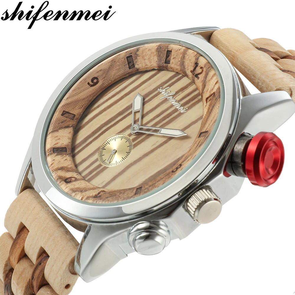 Shifenmei S5578 часы мужские водонепроницаемые наручные часы японские Мужские t часы простой деревянный ремешок наручные часы relogio masculino