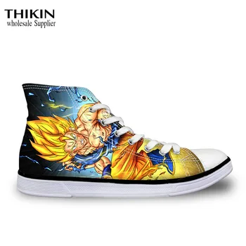 

THIKIN Dragon Ball Pattern Classic High Top Vulcanized Shoes for Men Sun Wukong Fashion Boys Comfortable Lace-up Canvas Shoe