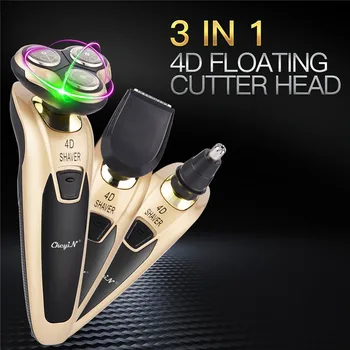 

3D Floating Electric Shaver Men Hair Trimmer Set Professional Beard Razor Rechargeable Nose Hair Sideburns Trimmer Grooming Kit