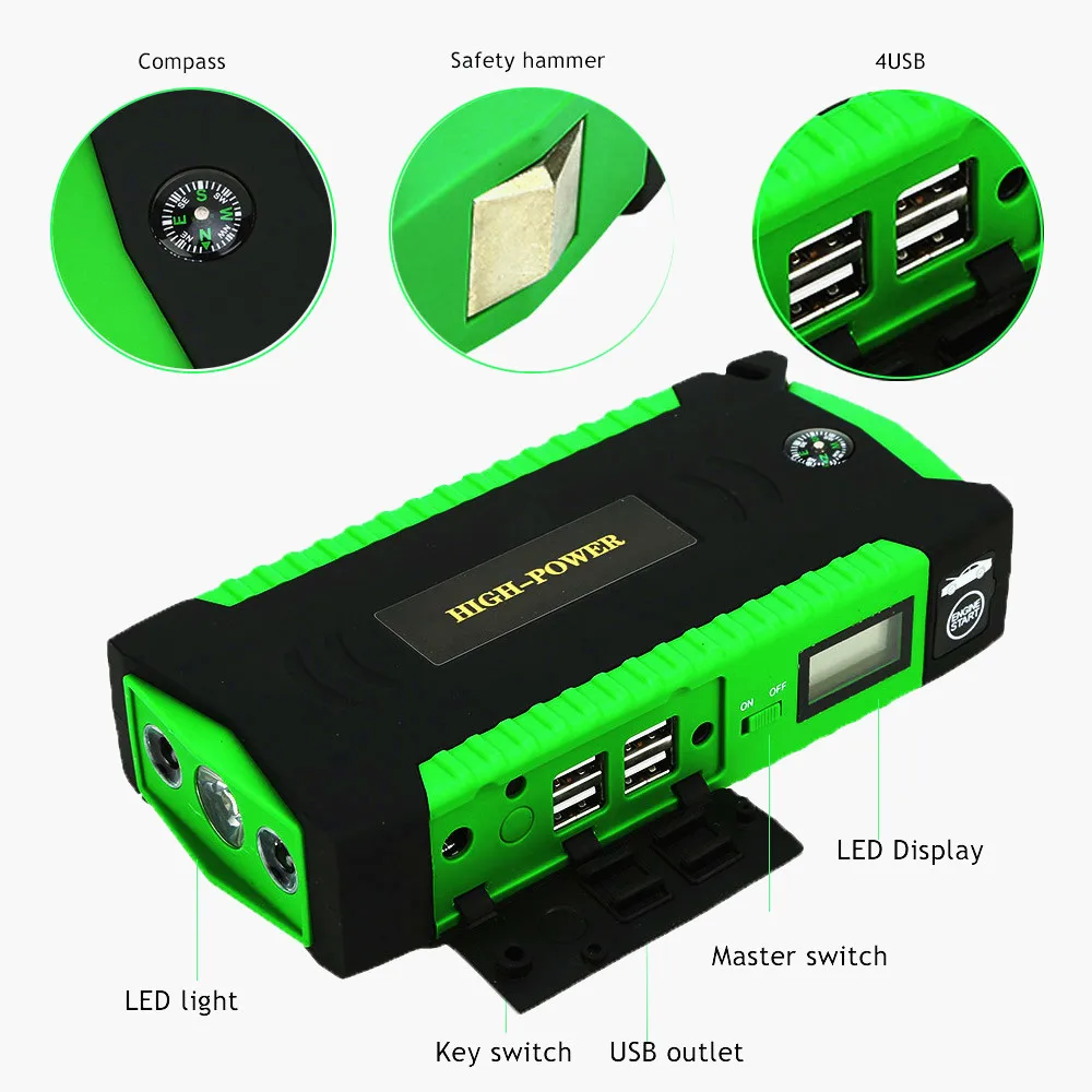 GKFLY Высокая емкость автомобильный стартер Power Bank 12V Портативное зарядное