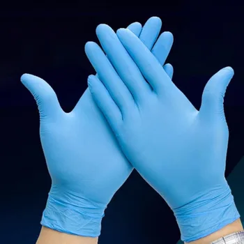 

100pcs/box Blue Nitrile Disposable Gloves Wear Resistance Chemical Laboratory Electronics Food Testing Work Gloves