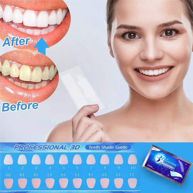 3D White Gel Teeth Whitening Strips Tooth Dental Kit Tooth Bleaching
