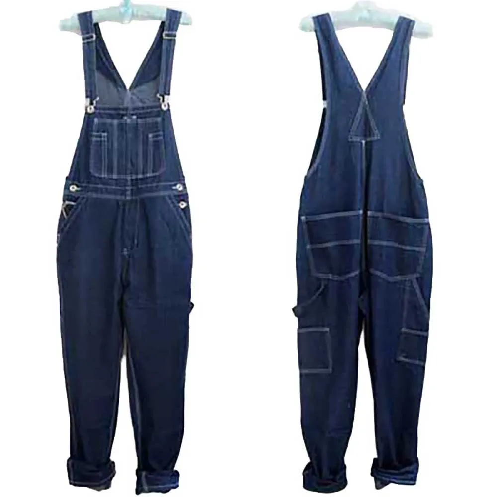 Большие размеры мужские джинсовые комбинезоны Свободные мешковатые брюки-карго