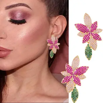 

GODKI Spring Colorful Earrings for Women Wedding Trendy Cubic Zirconia Engagement Party Dubai Bridal Earrings for women 2020