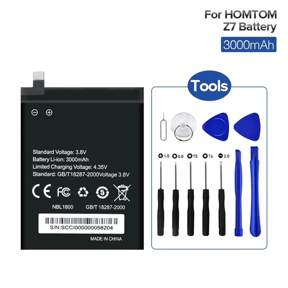 Настоящая 3,8 V 3000mAh сменная литиевая батарея для HOMTOM Zoji Z6 Z7 батареи мобильного телефона+ инструменты для установки эффективный безопасный