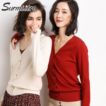 

Surmiitro Plus Size 13 Colors Women Knitted Jacket 2020 Autumn Winter Ladies Long Sleeve Cardigan Female Coat Tricot Sweater