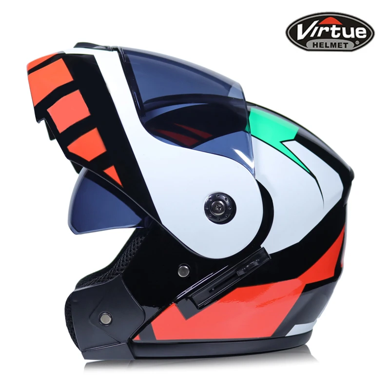 Флип-ап шлем анфас шлем motocicleta гонки casco шлемы мотокросса точка - Цвет: d2