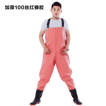 

Water pants rubber thickening fishing fishing catch fish wading waterproof fish pants clothes half body Siamese rain pants