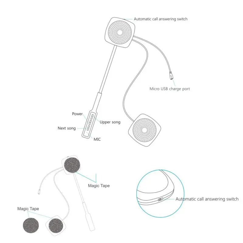 Motorcycle Helmet Headset Intercom Hands Free Music Speaker For Bluetooth 4 2 Wireless Microphone Driving Cycling Headphones