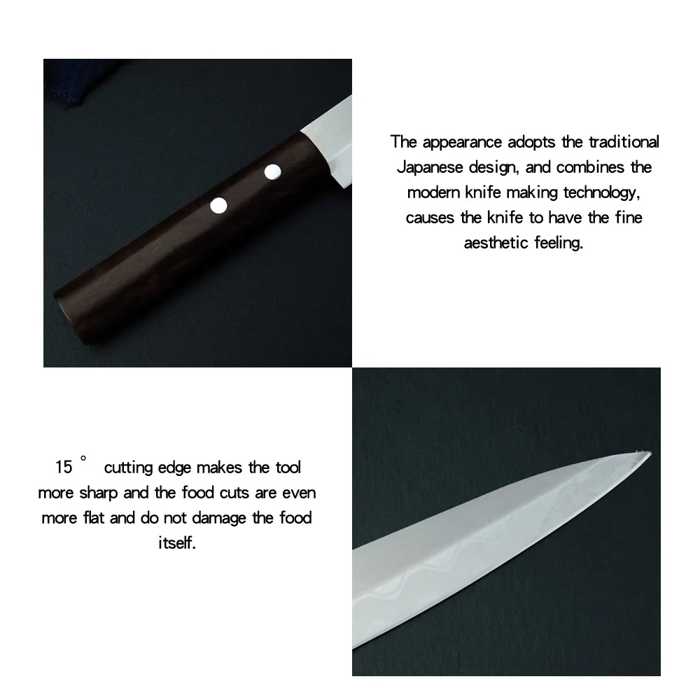 Кухонный нож ZEMEN шеф-повара, ножи для суши, филе лосося, Кливер, японский кухонный инструмент из нержавеющей стали, пакеты для хранения рыбы и овощей, резак