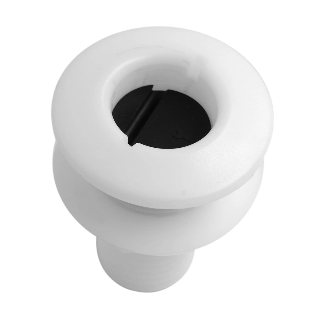 White Plastic Thru-Hull Bilge Pump And Aerator Hose Fitting For 2