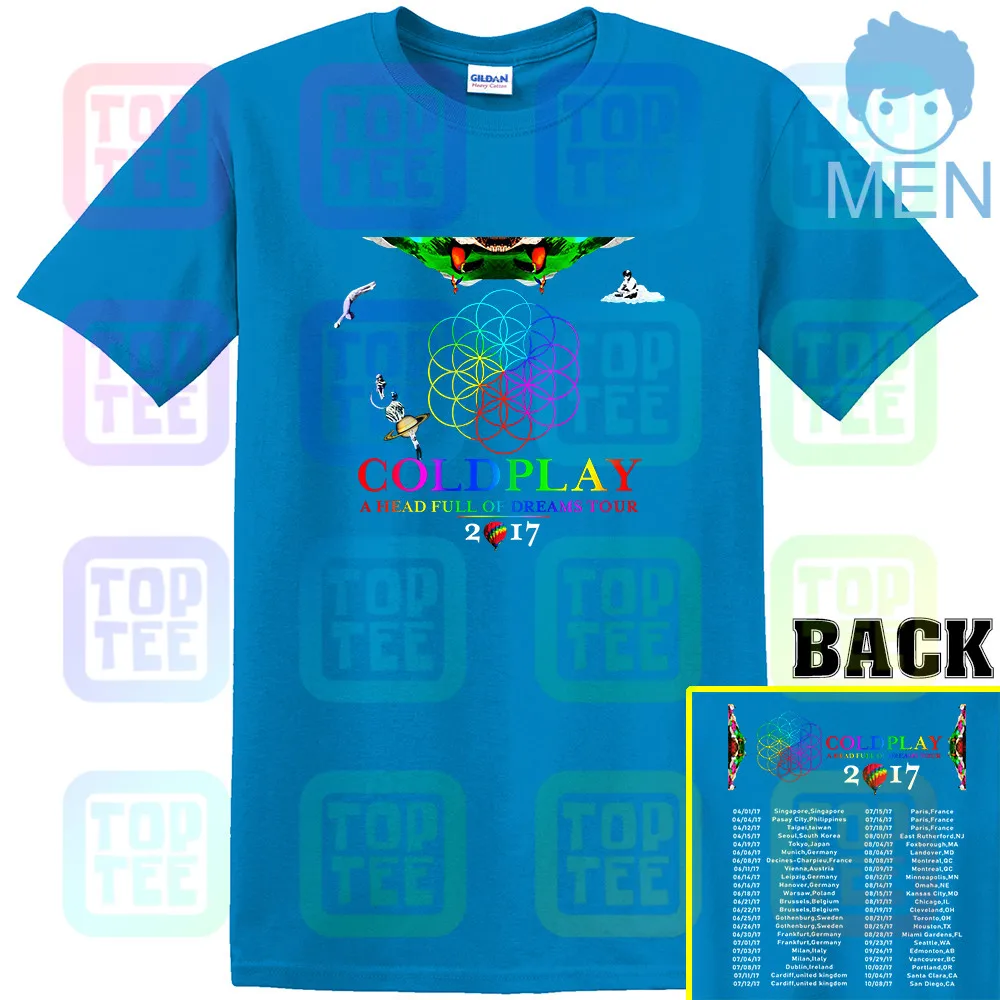 Королевский синий Редкая! 69299-Coldplay Тур г. футболка Размеры S-3XL - Цвет: Королевский синий