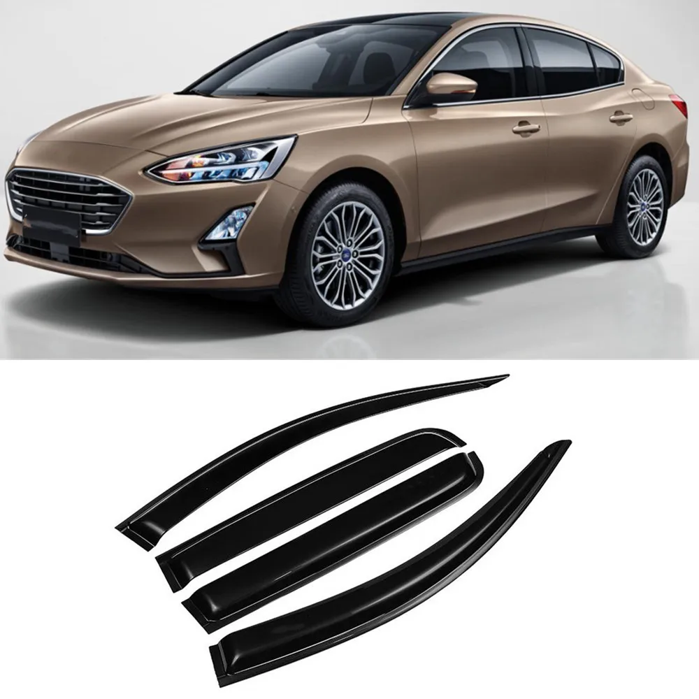 

For Ford Focus 4 MK4 2019 2020 2021+ Acrylic Tape-on Window Vent Visor Sun Rain Deflector Guard Raincoat Smoke Rain Shade Shield