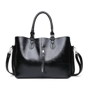 

2020 Real Oil Leather Handbag Women Hand Bag High Quality Casual Female Tote Large Shoulder Bag Ladies Messenger Bolsos Purse
