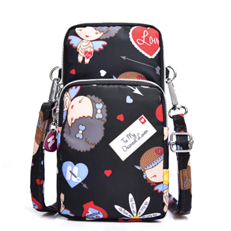 

New Style Crossbody Wallet Coin Cell Phone Pouch Cartoon Printed Mini Shoulder Bag Purse