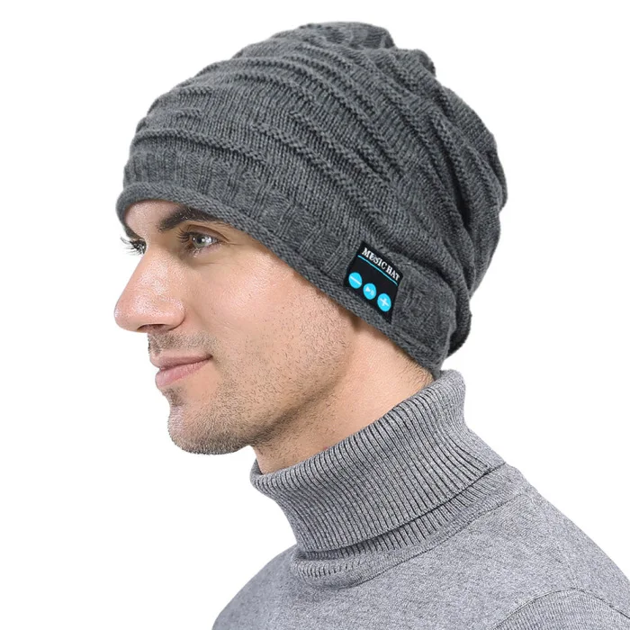 Hot Selling Bluetooth Music Knit Beanie Hat Wireless Smart Warm Cap Headset Speaker with Mic-B5