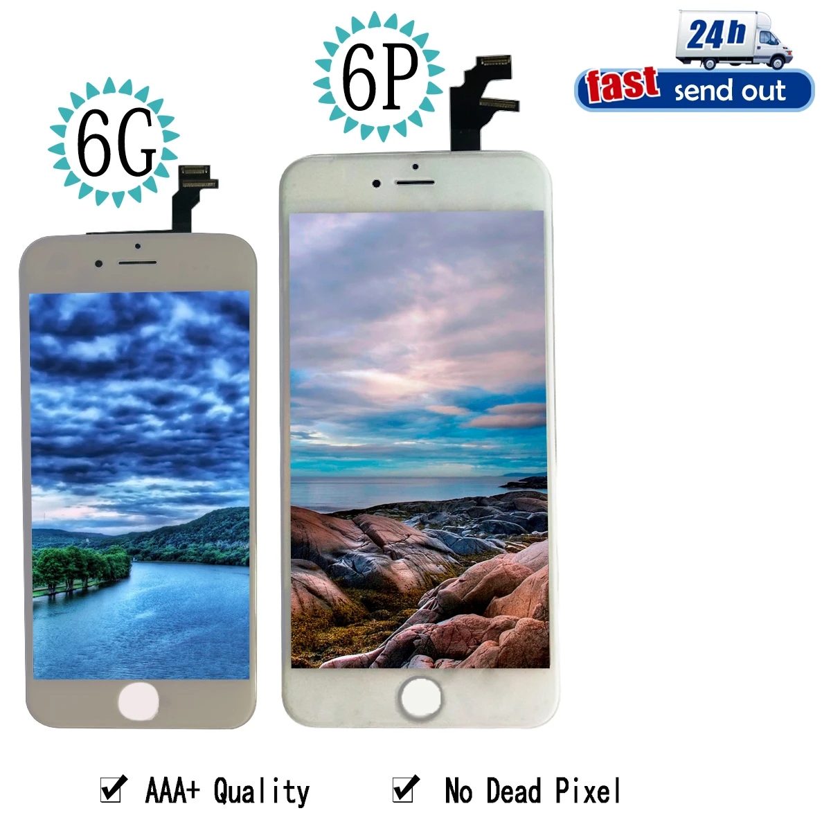 Lcd Per Iphone 6 Plus Display Lcd Touch Screen Aaa + Qualità Testata Nessun Gruppo Digitalizzatore Di Pixel Morti Per Iphone 6 Plus