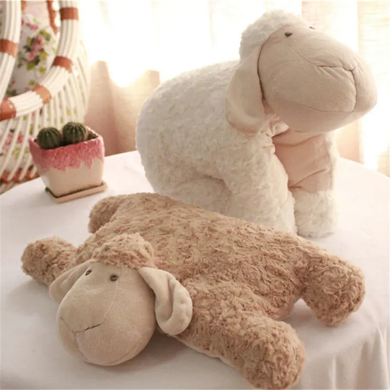 

Export Korea Lamb folding pillow Plush Sheep Stuffed Animal Plush Simulation Lamb Changeable Doll Toys for Children Room Decor