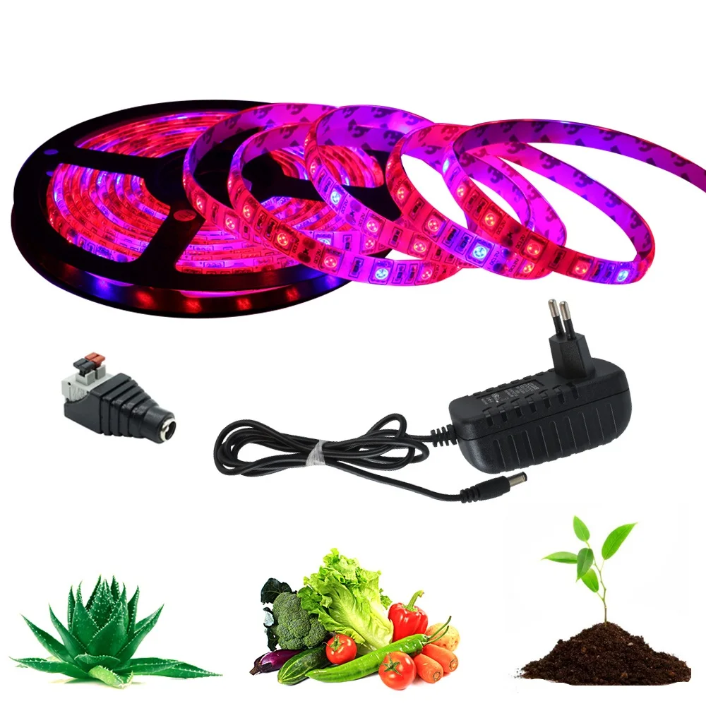 

5M LED Plant Strip Light LED Phyto Lamps Full Spectrum 5050 Chip 300 LEDs LED Fitolampy Grow Lights For Greenhouse Hydroponic