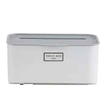 

Toilet Paper Holder Self-adhesive Punch-free Tissue Box Sundries Storage Rack for Bathroom (White and Grey, Single-deck)