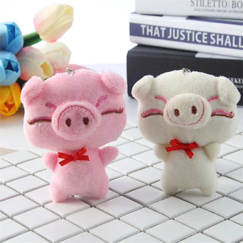 1PCS Mini 8cm Pig Plush Toy PP Cotton Decorative Pendant Pig Gir Boy Holiday Gift Retail 4