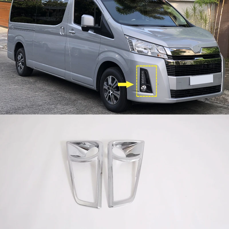 Для Противотуманные фары для Toyota Hiace Commuter Granvia H300 автомобильный Стайлинг передняя противотуманная фара крышка отделка 2 шт ABS хром авто аксессуары