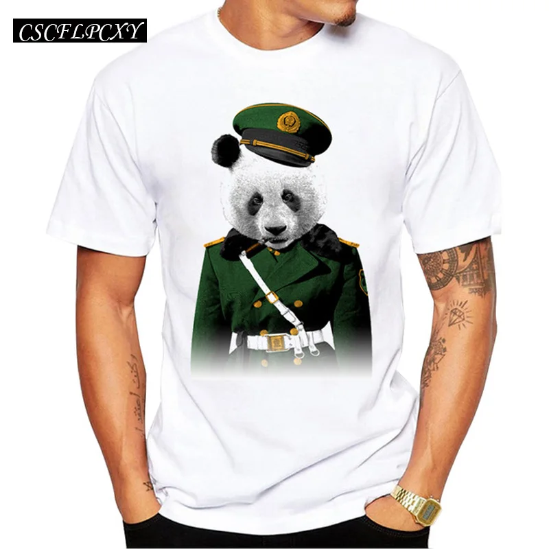 

2019 Creative Son Of The Red Army Design Men Fashion T Shirt Soldier Panda Printed Tops For Boy Short Sleeve Casual T-shirt